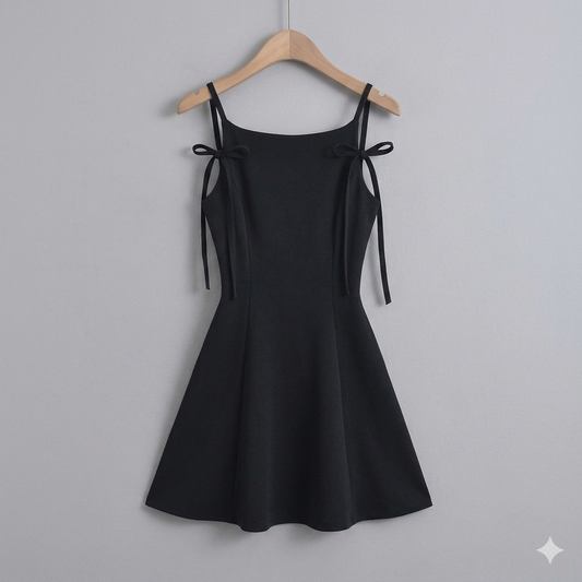 Temperament Bow Suspenders Dress Women