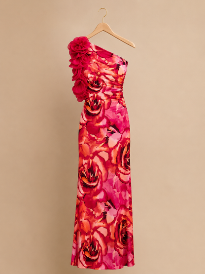 Women's Slim Sleeveless Three-dimensional Flower Dress