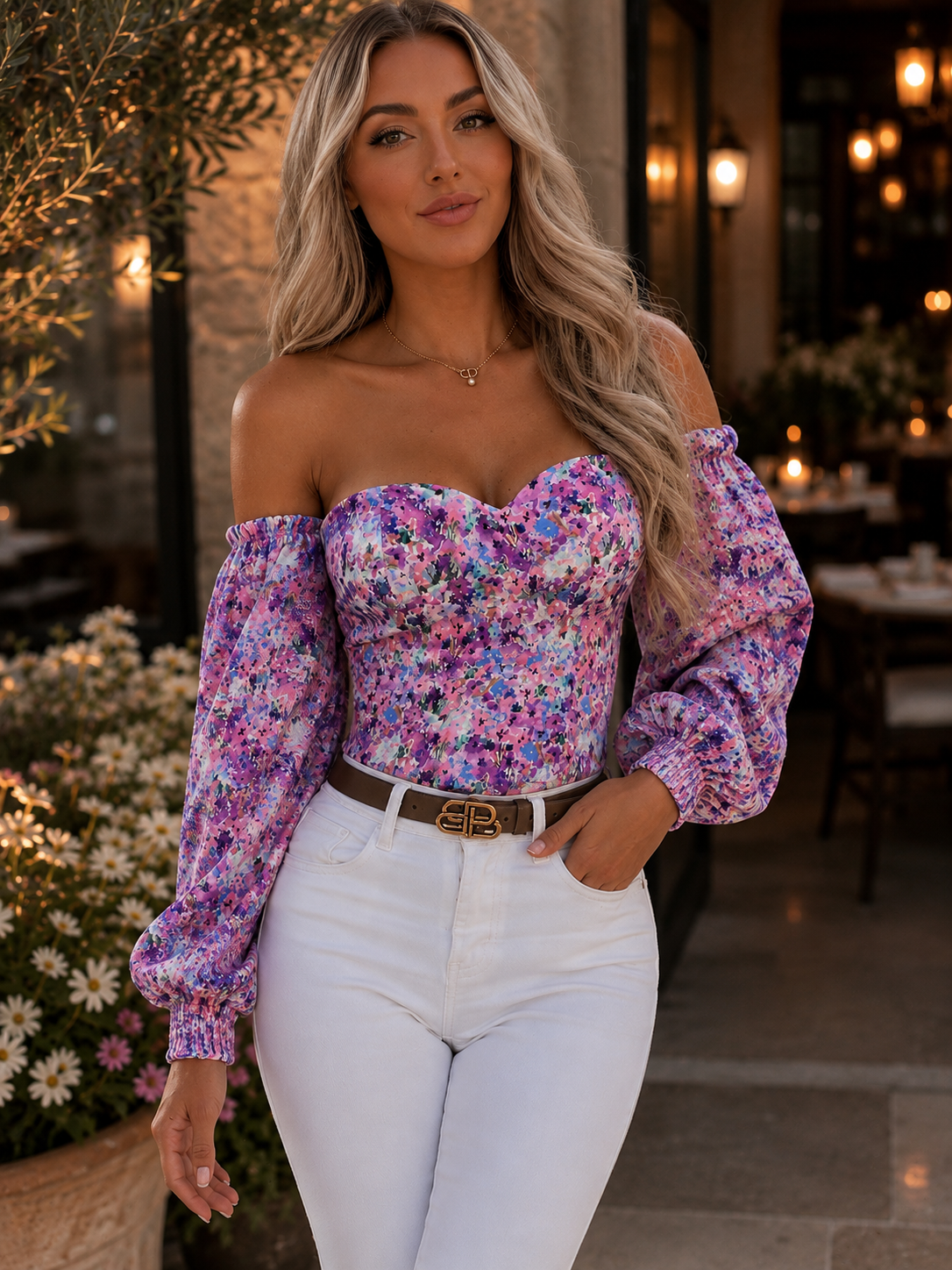 Women's Boho Print Short Sleeve Top