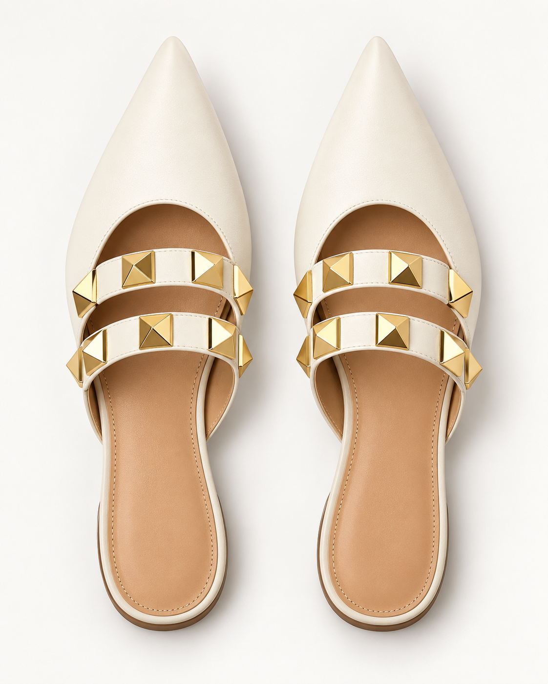 Studded Pointed-Toe Mules by Leonardé