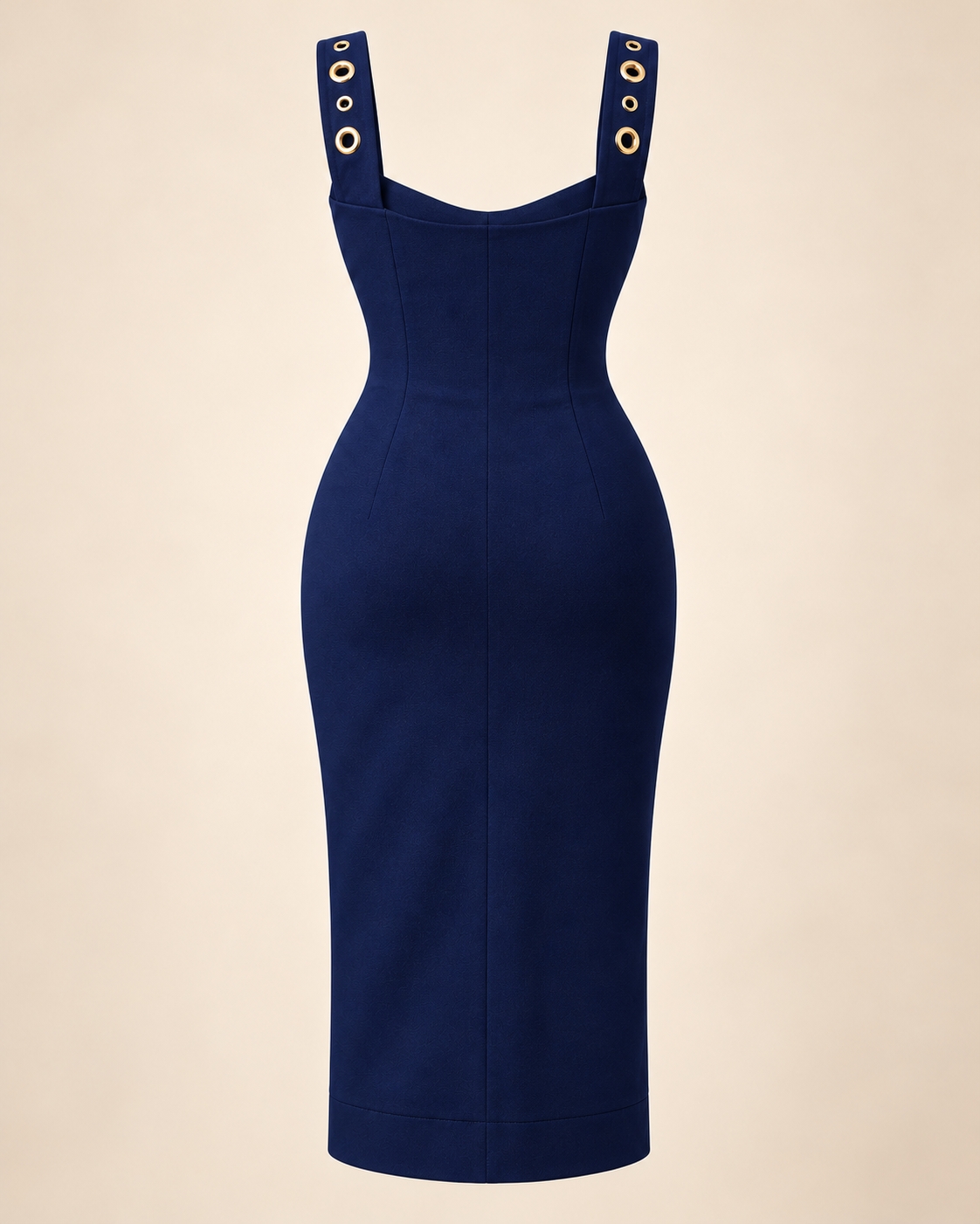Gold Eyelet Midi Dress – product view 5
