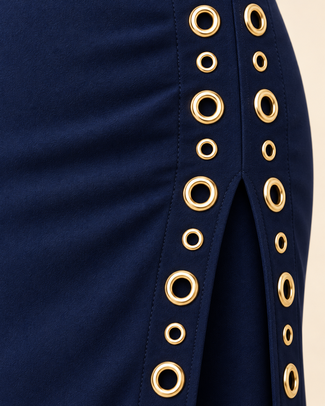 Gold Eyelet Midi Dress – product view 4