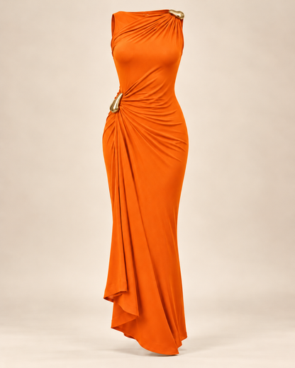Gold-Detail Ruched Maxi Dress – product view 4
