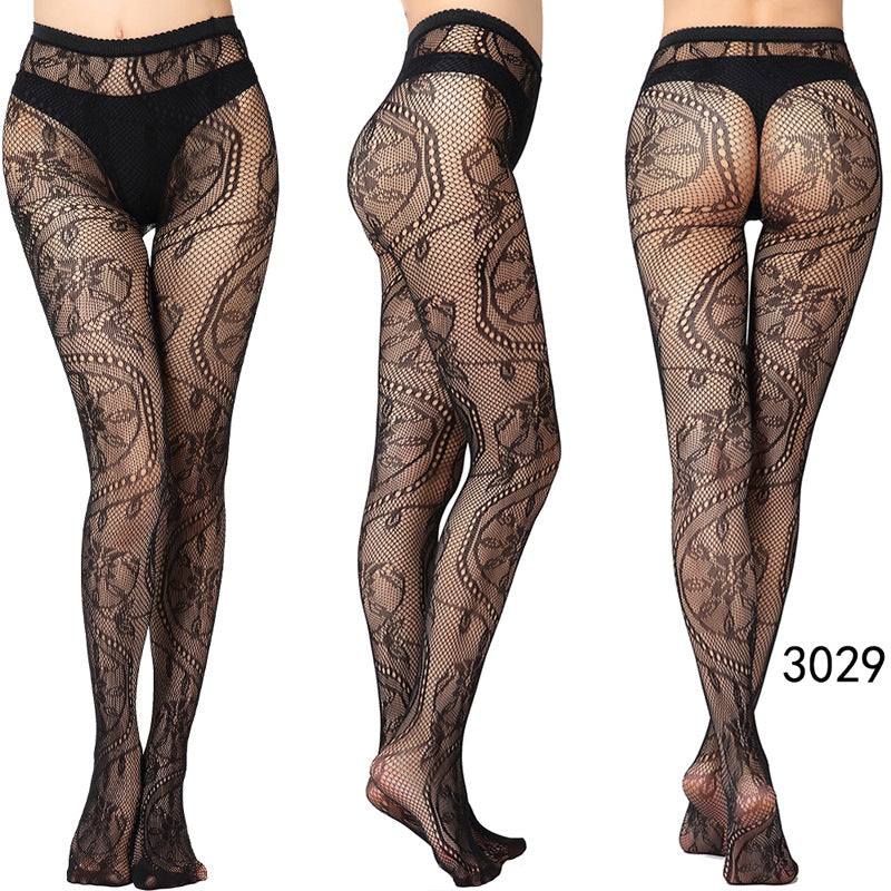 Women's Vintage Tattoo Lace Hollow Net Socks