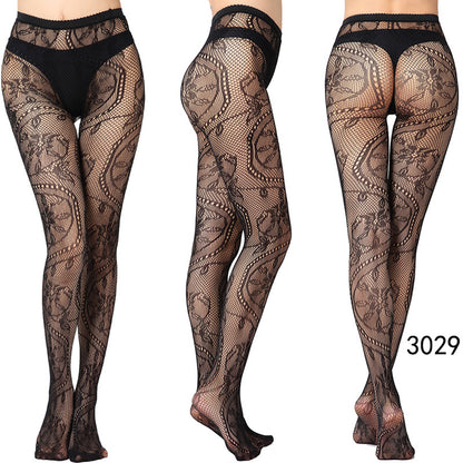 Women's Vintage Tattoo Lace Hollow Net Socks