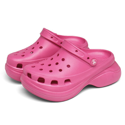 🍬 Mint Green Platform Hole Shoes – Candy-Colored Comfort with a Boost!