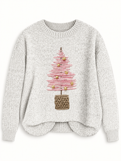 Printed Festive Crewneck Sweater