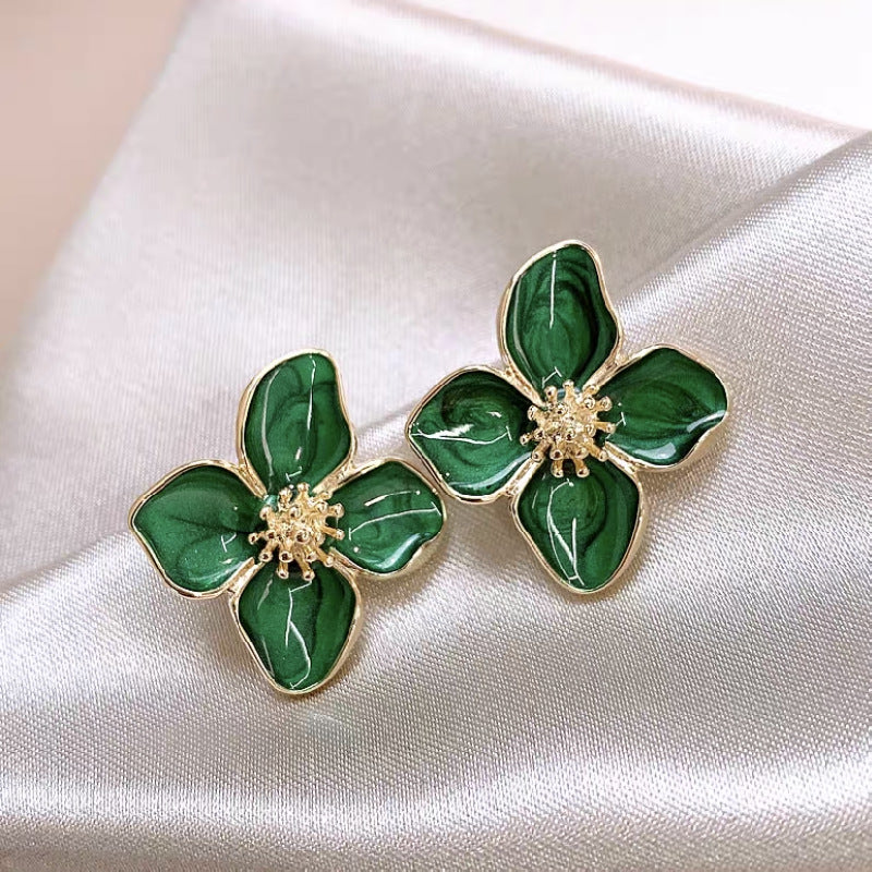 925 Silver Needle Roselle French Ins Retro Harbour Style Earrings