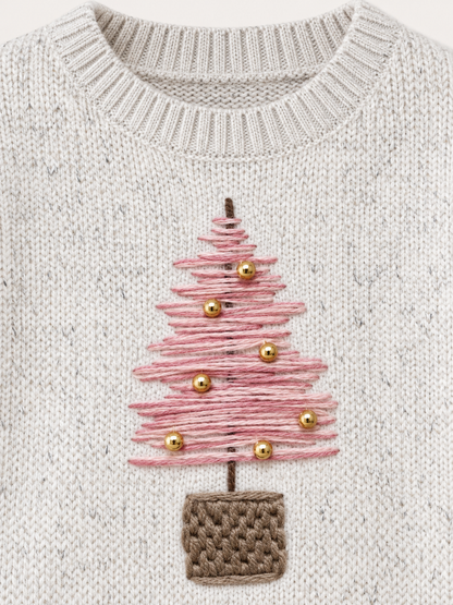 Printed Festive Crewneck Sweater