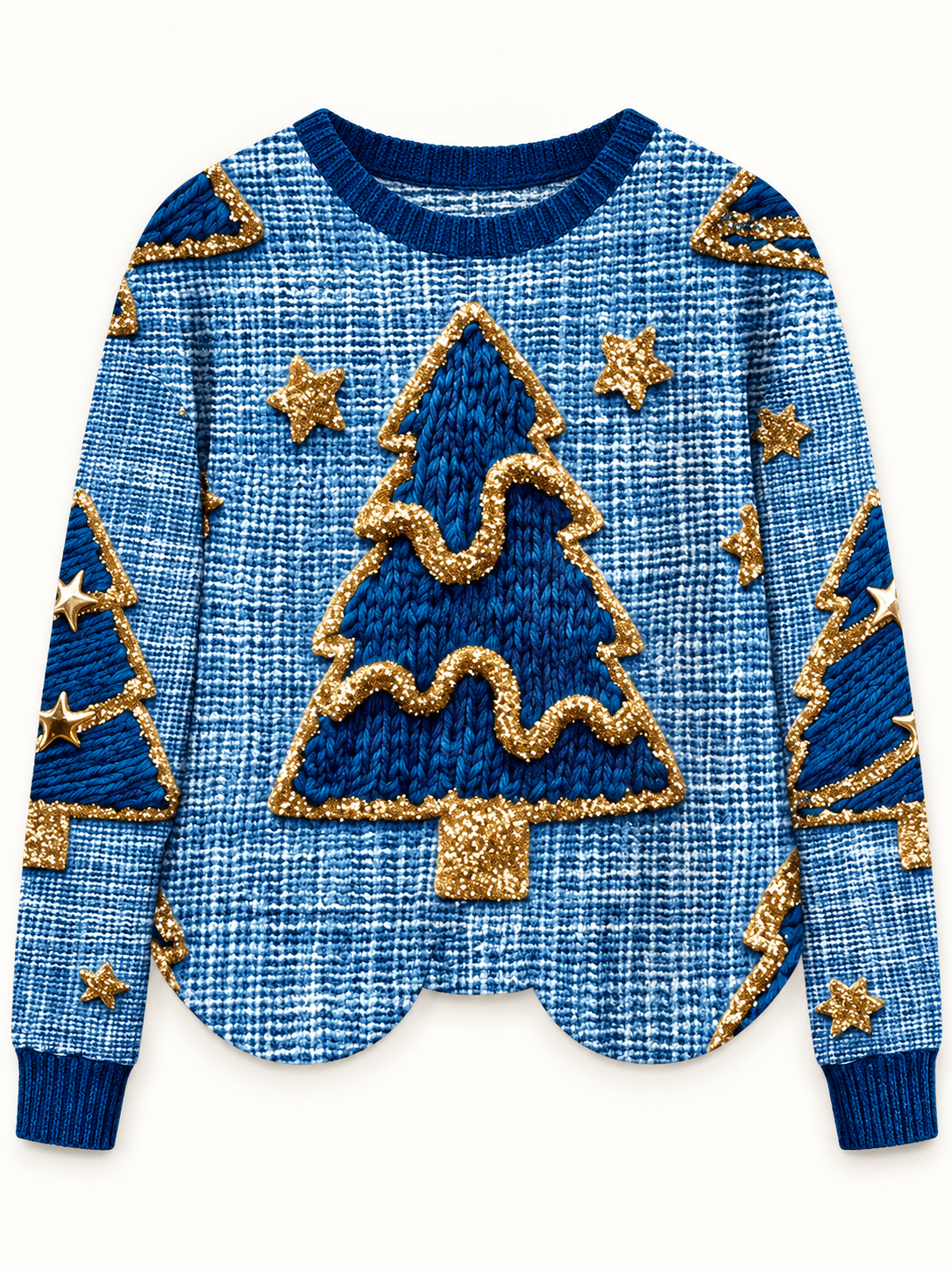 Printed Festive Crewneck Sweater