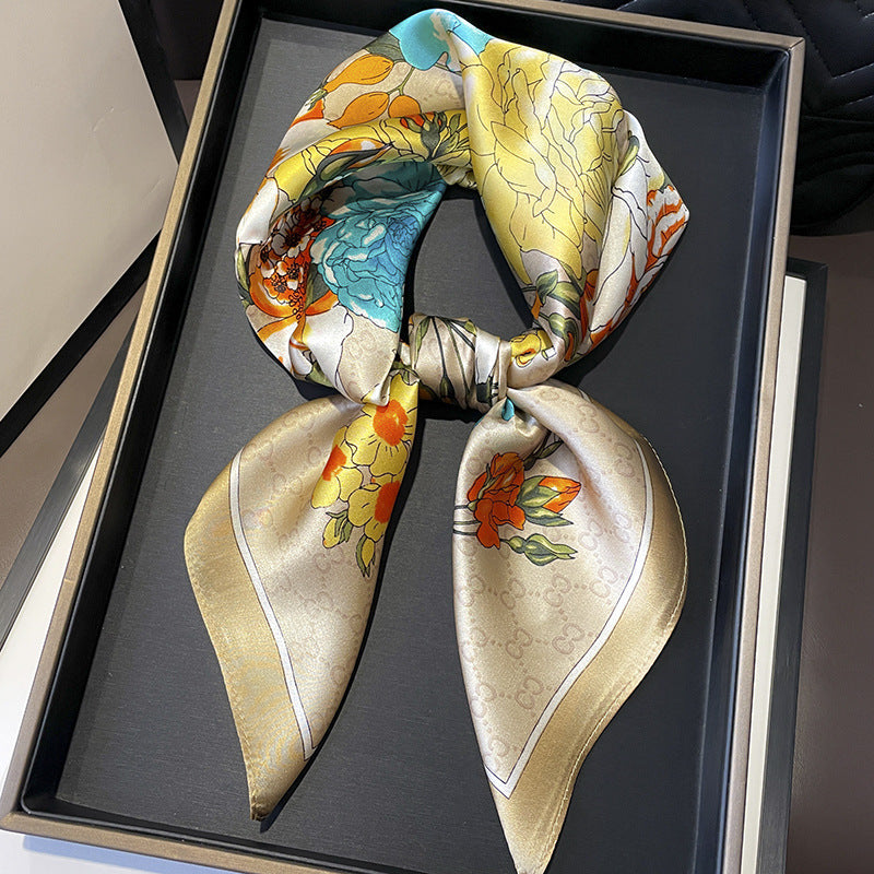 Women's Square Neck Protection Scarf Thin Scarf