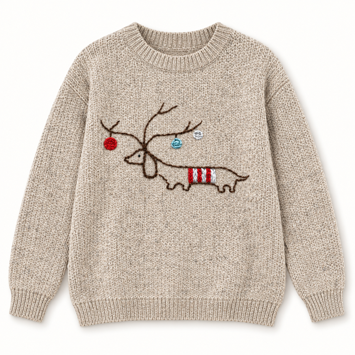 Printed Festive Crewneck Sweater