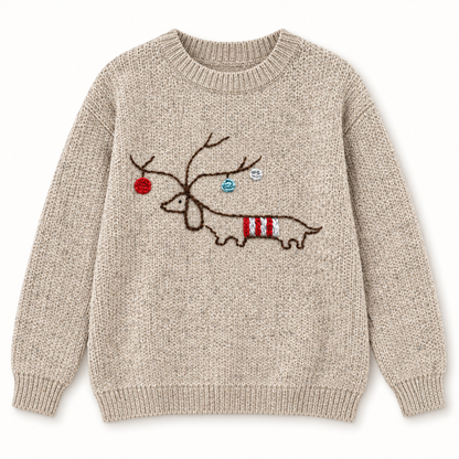 Printed Festive Crewneck Sweater