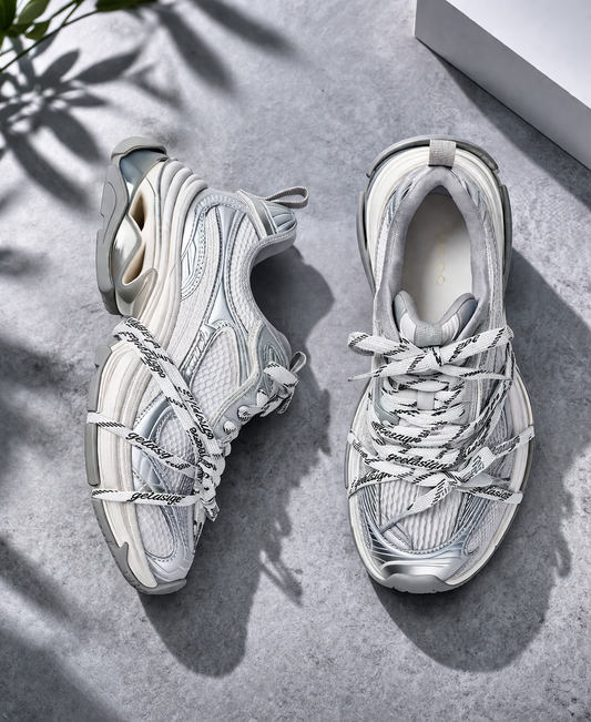 Silver Designer Dad-style Athletic Casual Shoes