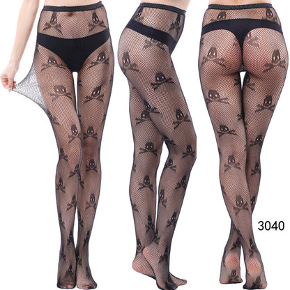 Women's Vintage Tattoo Lace Hollow Net Socks