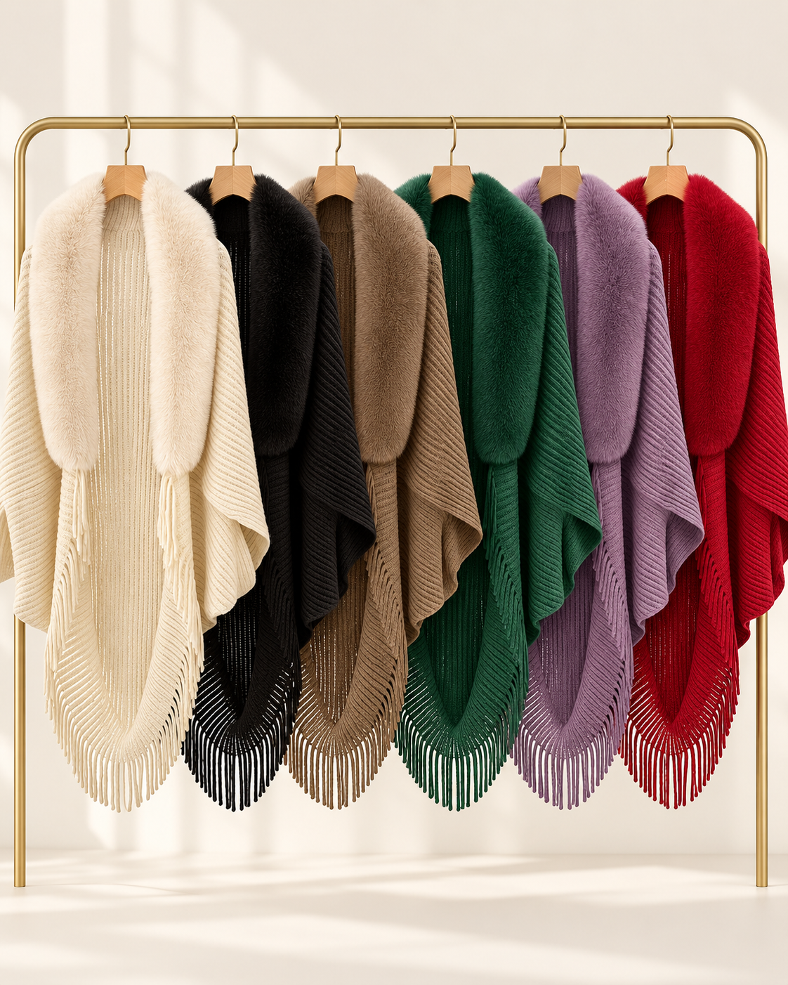 Cores disponíveis da écharpe de malha
