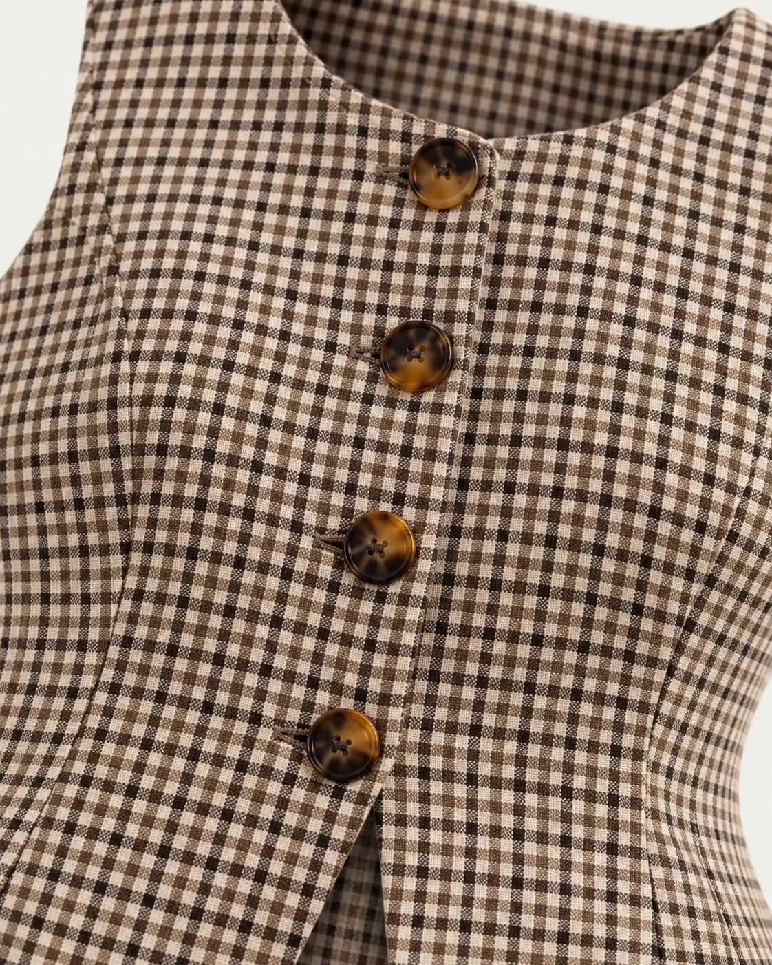 Plaid Waistcoat & Trouser Set — fabric and construction detail