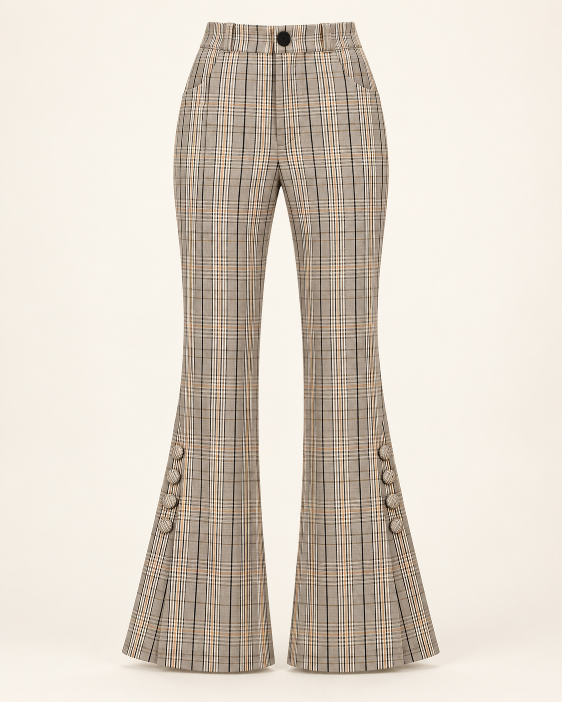 Plaid Bow Blouse & Trouser Set – trousers only