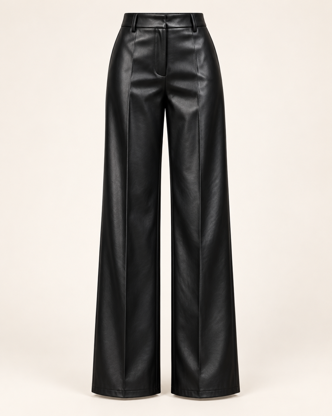 Black Faux Leather Blazer & Trouser Set – trousers only