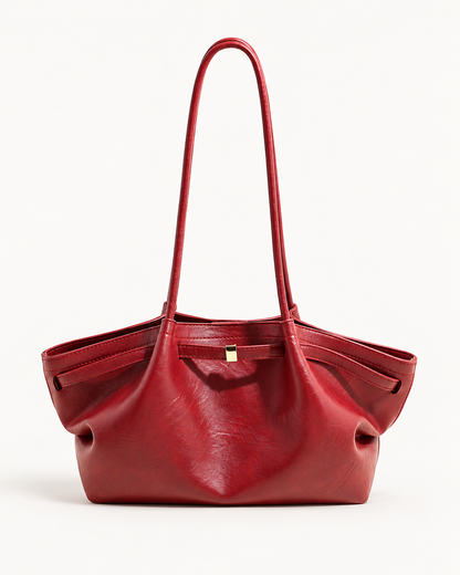 Soft Winged Shoulder Tote — Red — front view